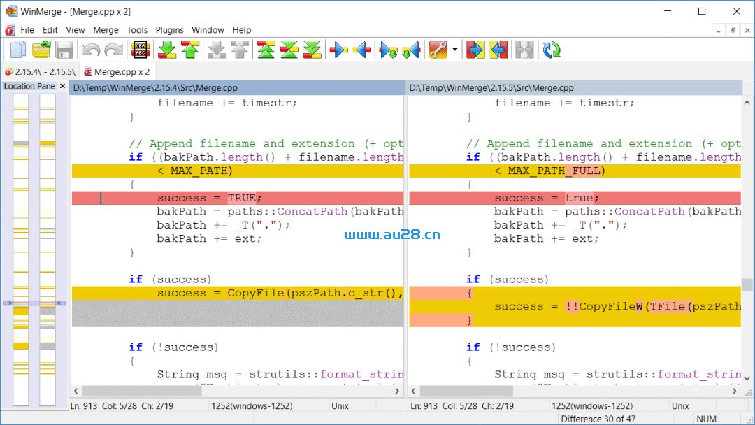 WinMerge ：免费开源，基本的对比功能都有